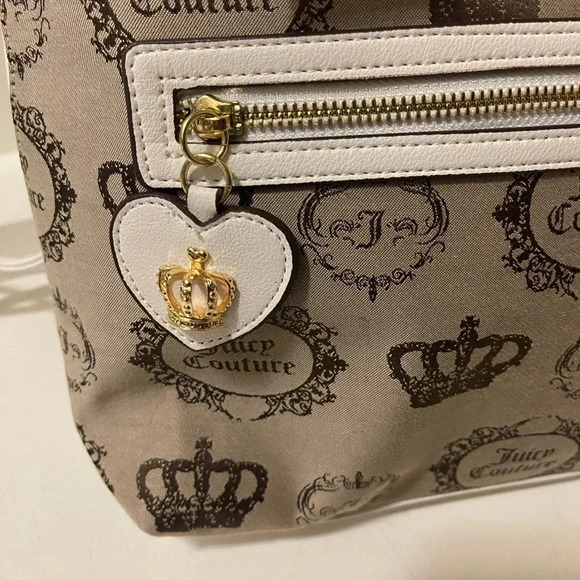 JUICY COUTURE LOGO MINI
BACKPACK PURSE BAG BROWN WHITE BEIGE WITH WALLET - Picture 6 of 15